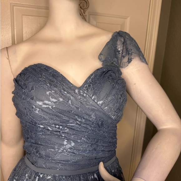 Mori Lee Bridesmaid, Social, Formal, Prom Dresses, size 12 Color Slate Blu - Picture 7 of 15